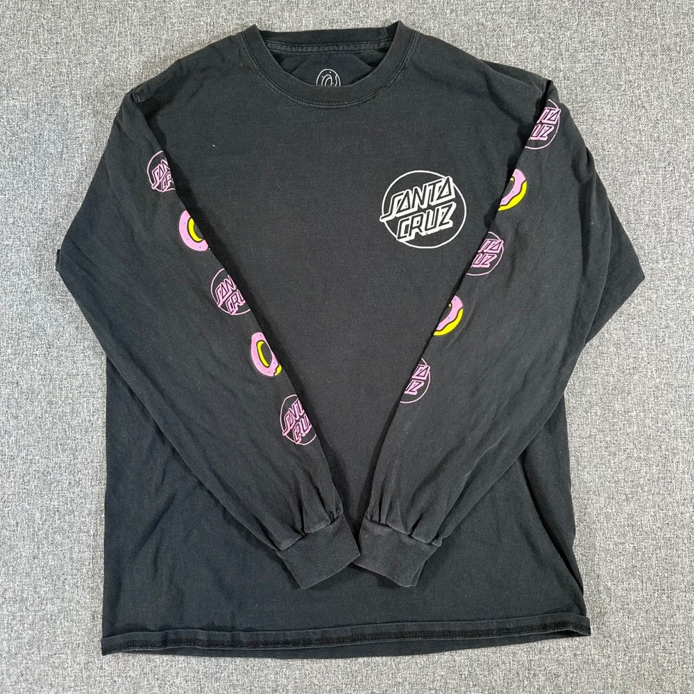 Santa Cruz Odd Future OFWGKTA Long Sleeve Shirt Black Donut Skate Mens Medium M